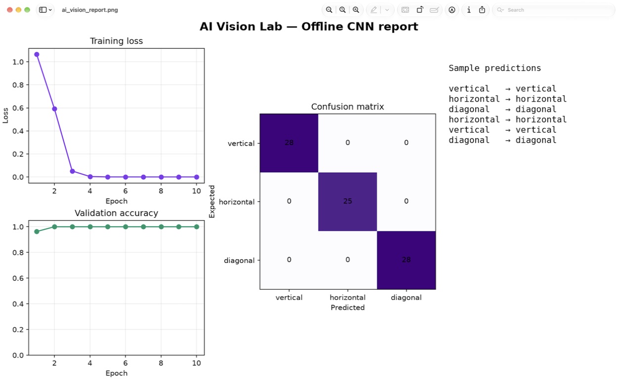Generated image-classification report displayed in macOS Preview